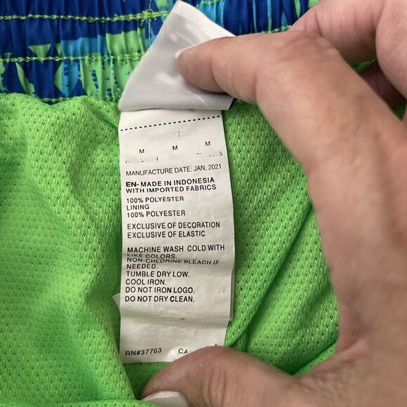 Nike Just Do It Swoosh Print Drawstring Volley Swim Shorts M Green NESSA558-001 - Picture 6 of 8